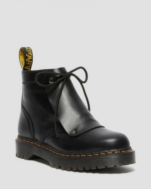 Dr Martens 101 Bex Lace Cover Leather Ankle Boots Black | 18SGAJLWH