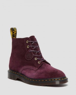 Dr Martens 101 Suede Ankle Boots Purple | 24ZSAEVQN