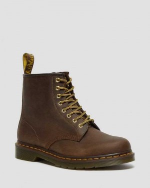 Dr Martens 1460 Crazy Horse Leather Lace Up Boots Brown | 07NDQZCTL