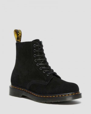 Dr Martens 1460 Pascal Suede Lace Up Boots Black | 31HDKNTIM