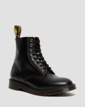 Dr Martens 1460 Vintage Smooth Leather Lace Up Boots Black | 38UAEKMSX