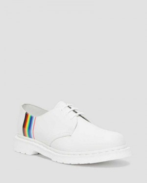 Dr Martens 1461 For Pride Smooth Leather Oxford Shoes White | 13ZVBEKTH