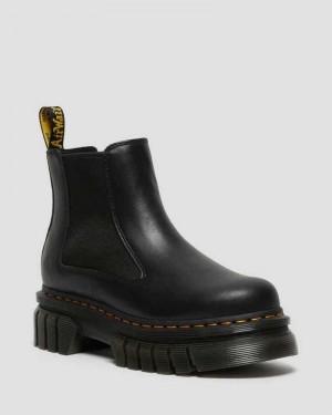 Dr Martens Audrick Nappa Leather Platform Chelsea Boots Black | 20PGJDAFL