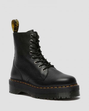 Dr Martens Jadon III Pisa Leather Platform Boots Black | 01BGURVTJ